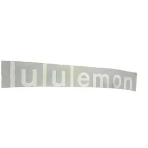Lululemon Wool-Blend Knit Logo Scarf Cream and Gray - OS